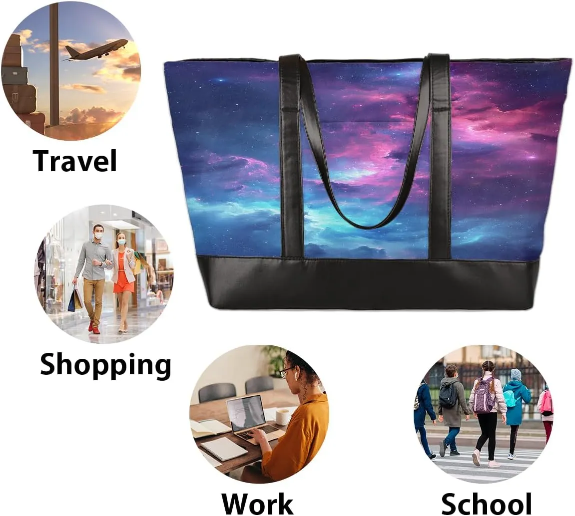 Canvas Laptop Tote Bag for Women Fruit Lemon Yellow Realistic 15.6 Inch Large Capacity Computer Bag
