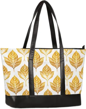 Canvas Laptop Tote Bag for Women Fruit Lemon Yellow Realistic 15.6 Inch Large Capacity Computer Bag
