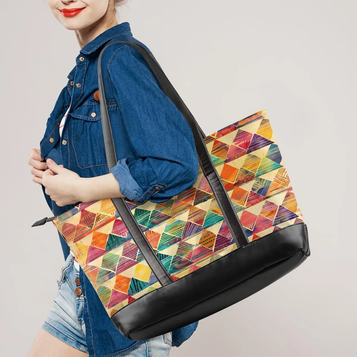 Canvas Laptop Tote Bag for Women Fruit Lemon Yellow Realistic 15.6 Inch Large Capacity Computer Bag
