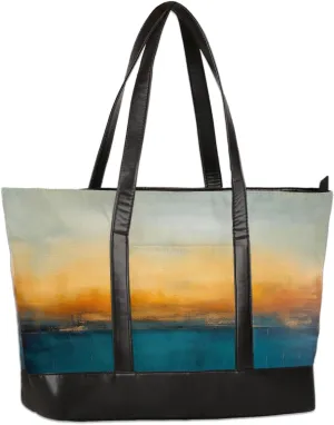 Canvas Laptop Tote Bag for Women Lines Stripes Colorful 15.6 Inch Large Capacity Computer Bag