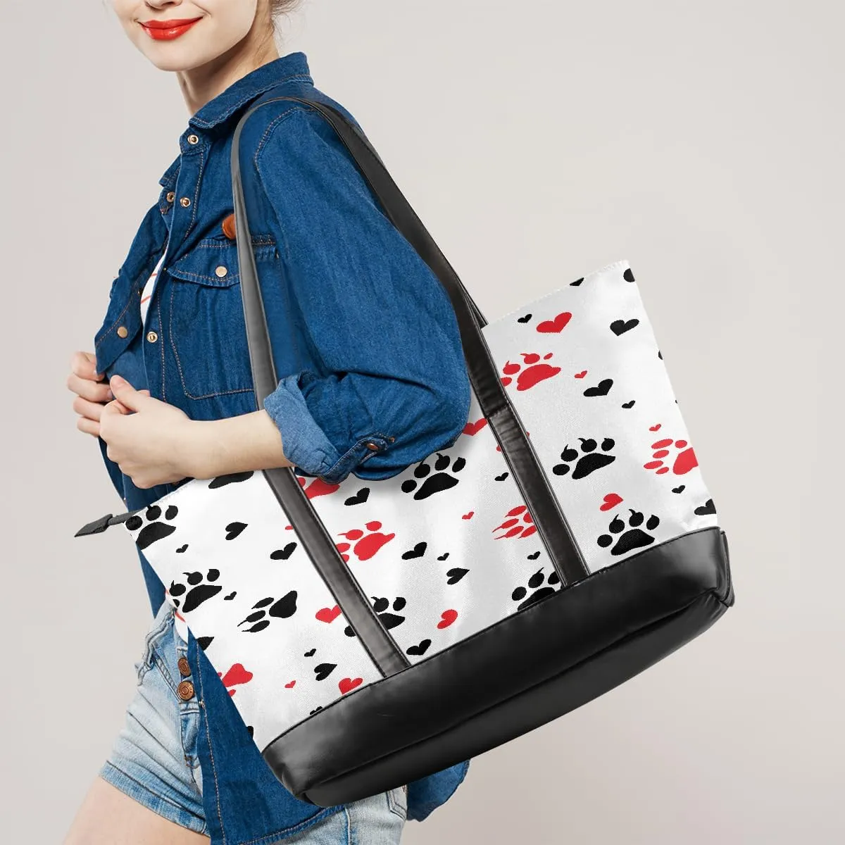 Canvas Laptop Tote Bag for Women Lines Stripes Colorful 15.6 Inch Large Capacity Computer Bag