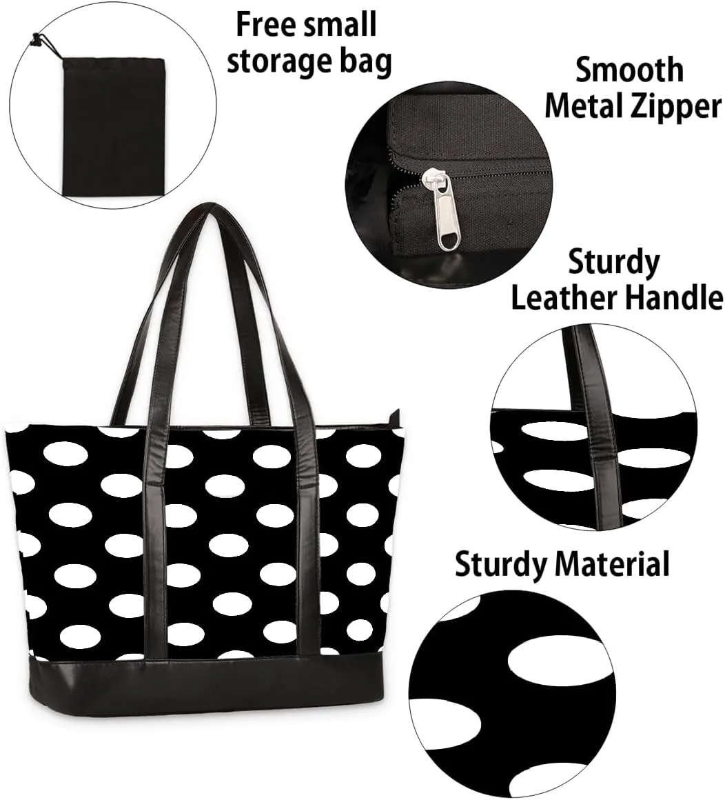 Canvas Laptop Tote Bag for Women Lines Stripes Colorful 15.6 Inch Large Capacity Computer Bag