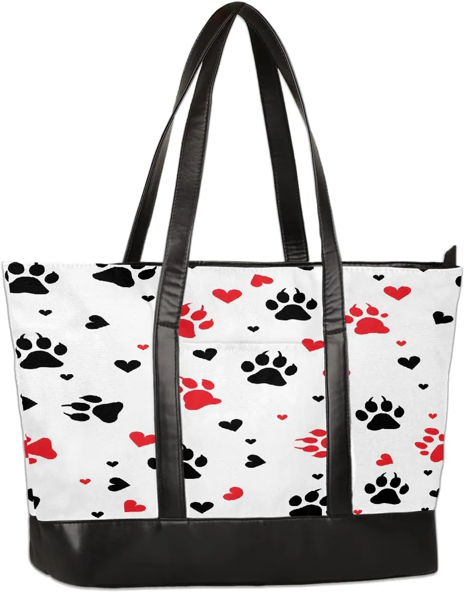 Canvas Laptop Tote Bag for Women Lines Stripes Colorful 15.6 Inch Large Capacity Computer Bag