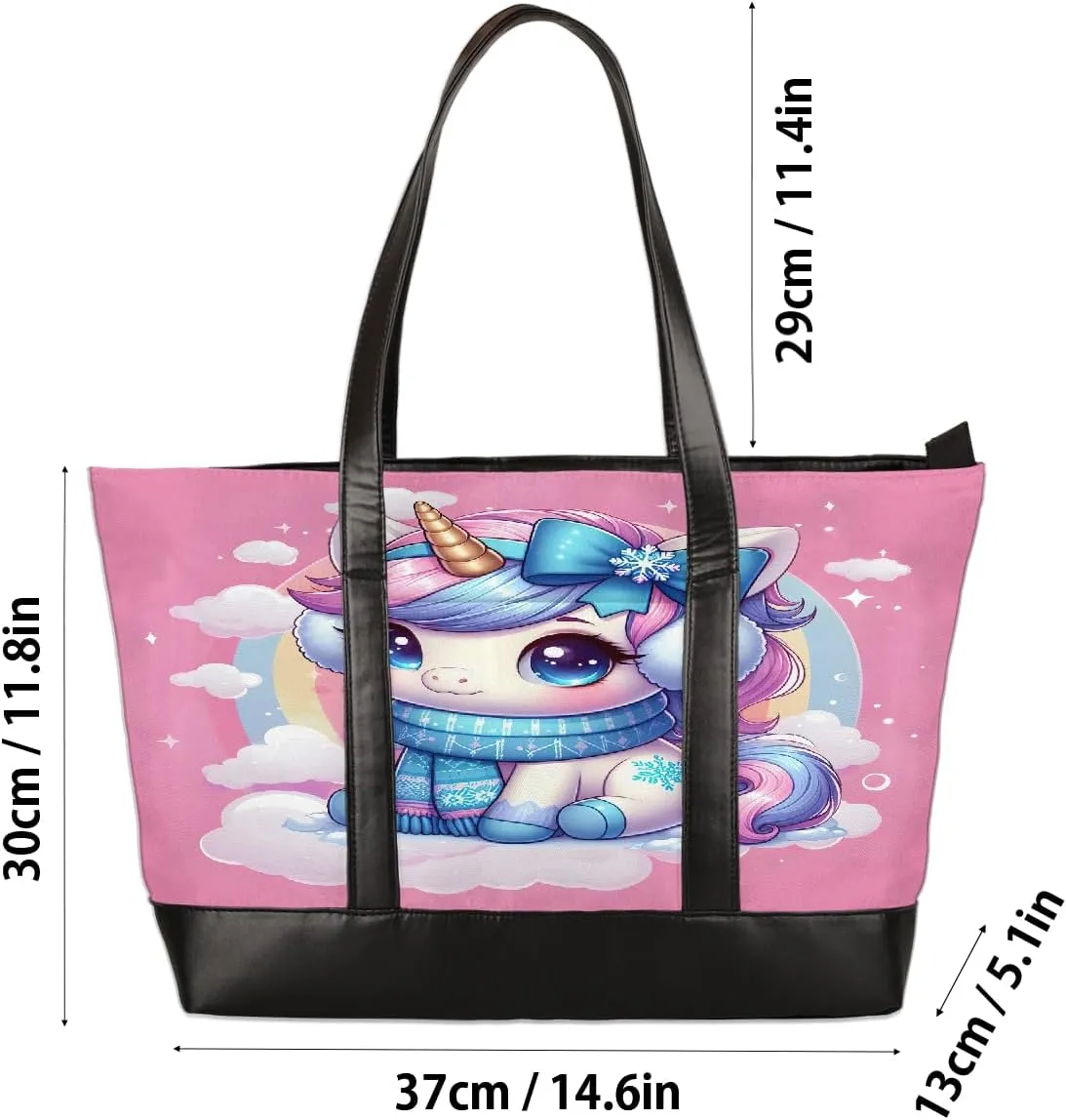 Canvas Laptop Tote Bag for Women Pink Flower Dandelion 15.6 Inch Large Capacity Computer Bag