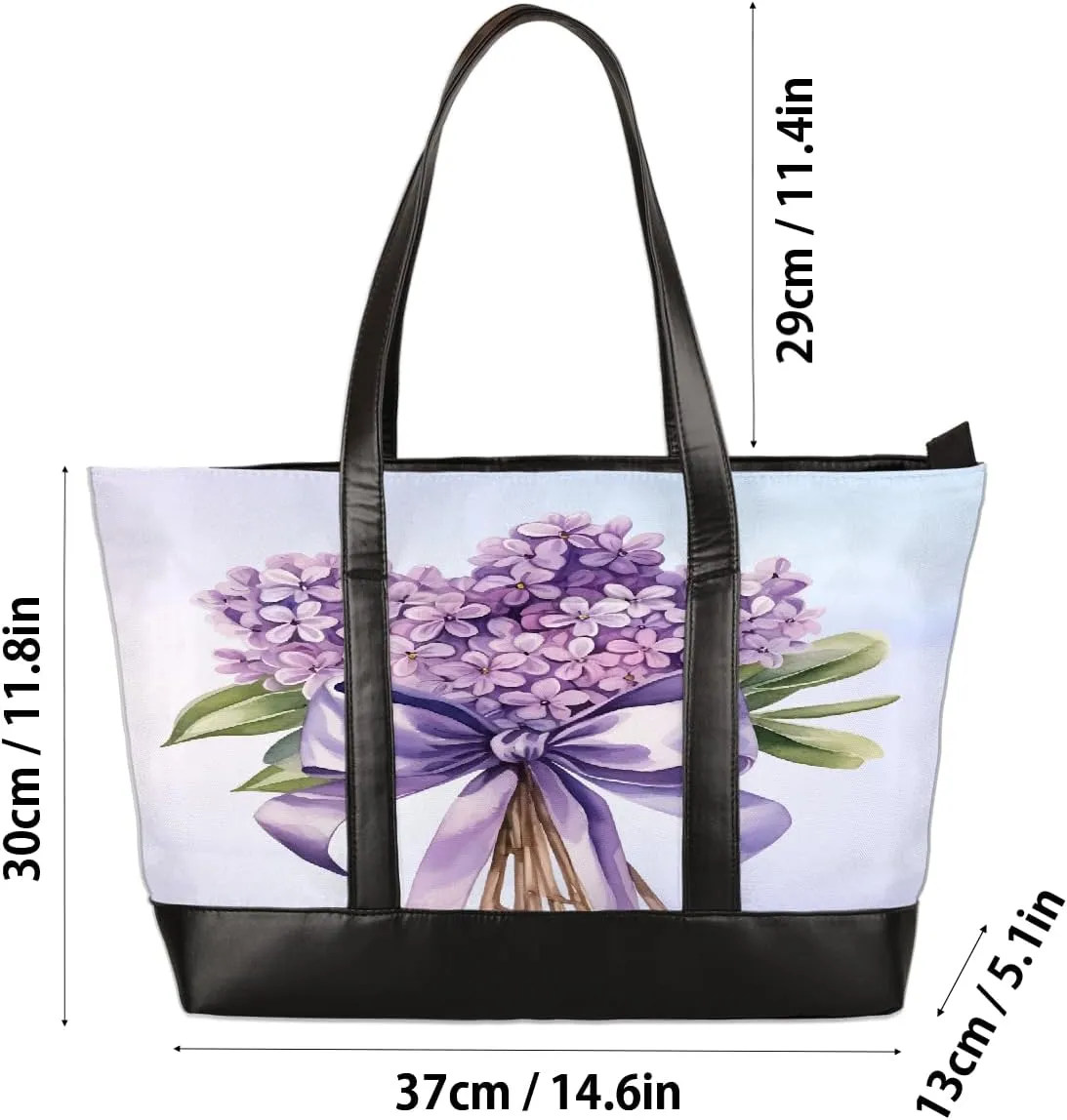 Canvas Laptop Tote Bag for Women Pink Flower Dandelion 15.6 Inch Large Capacity Computer Bag