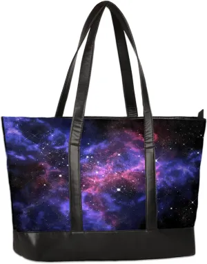 Canvas Laptop Tote Bag for Women Universe Galaxy Star 15.6 Inch Large Capacity Computer Bag