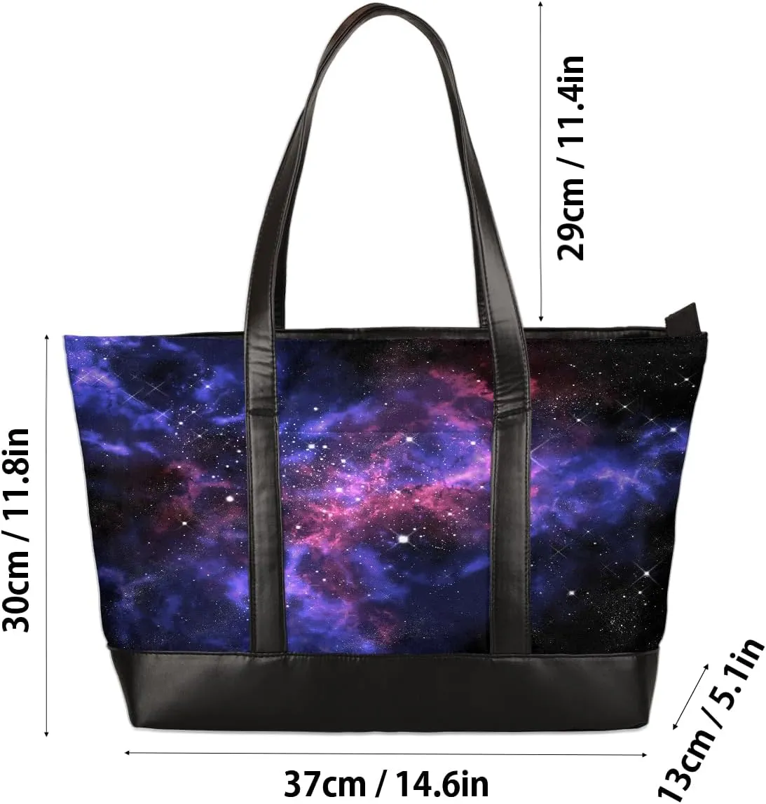 Canvas Laptop Tote Bag for Women Universe Galaxy Star 15.6 Inch Large Capacity Computer Bag