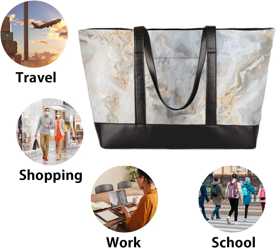 Canvas Laptop Tote Bag for Women Universe Galaxy Star 15.6 Inch Large Capacity Computer Bag