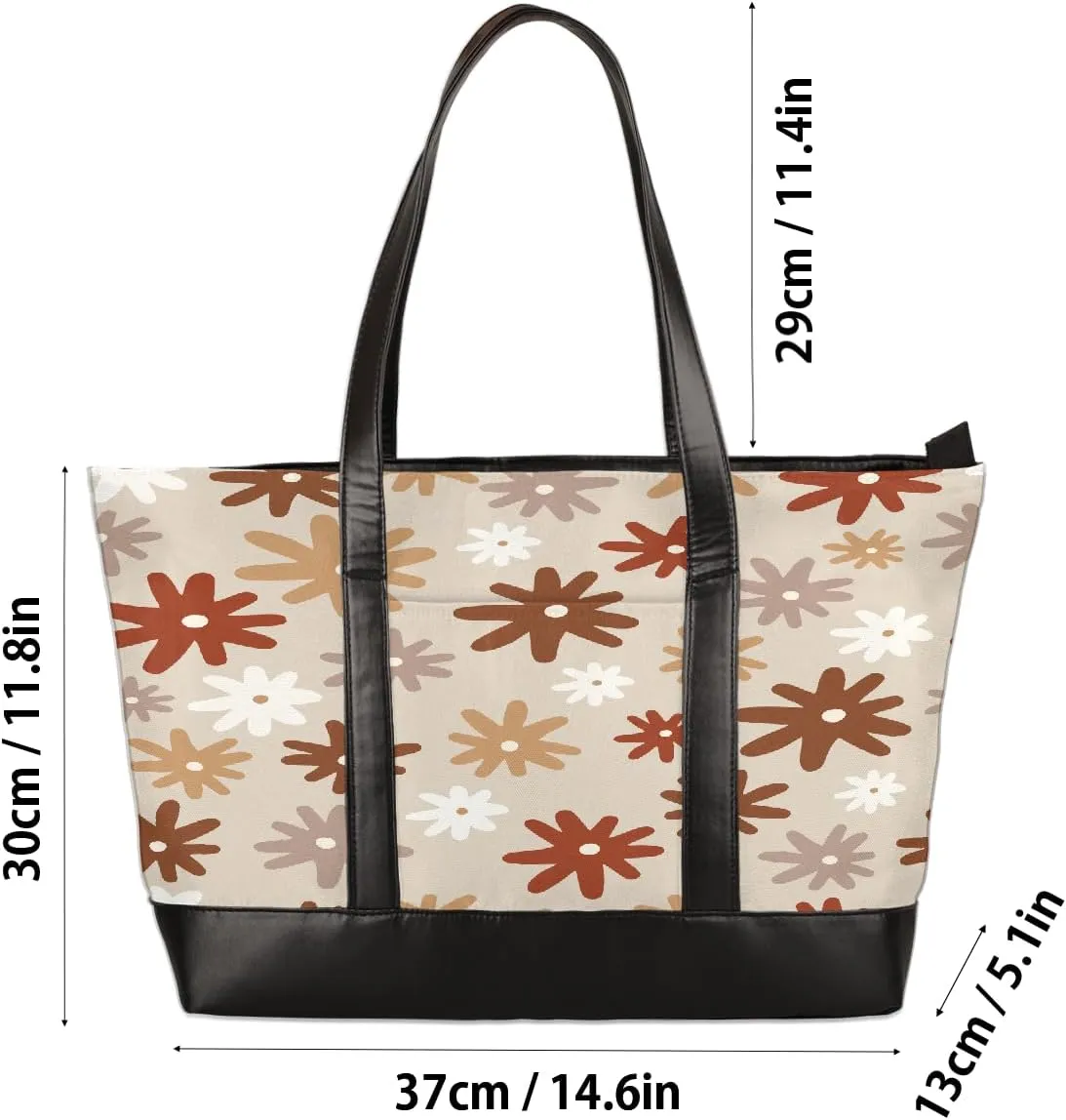 Canvas Laptop Tote Bag for Women Yellow Sunflower Butterfly 15.6 Inch Large Capacity Computer Bag