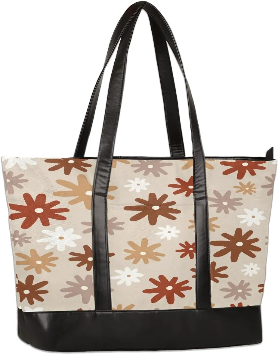 Canvas Laptop Tote Bag for Women Yellow Sunflower Butterfly 15.6 Inch Large Capacity Computer Bag