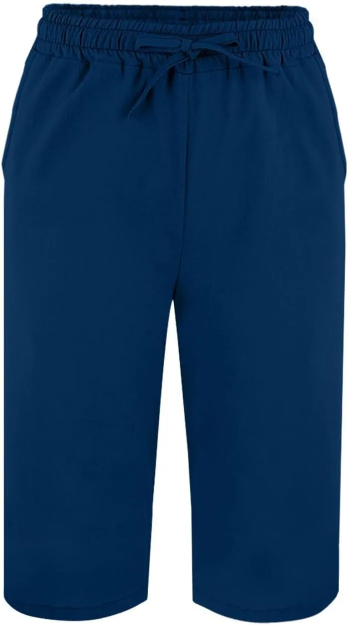 Capris Linen Pants for Women 2025 Summer Wide Leg Causal Beach Shorts Elastic High Waist Linen Trousers with Pockets