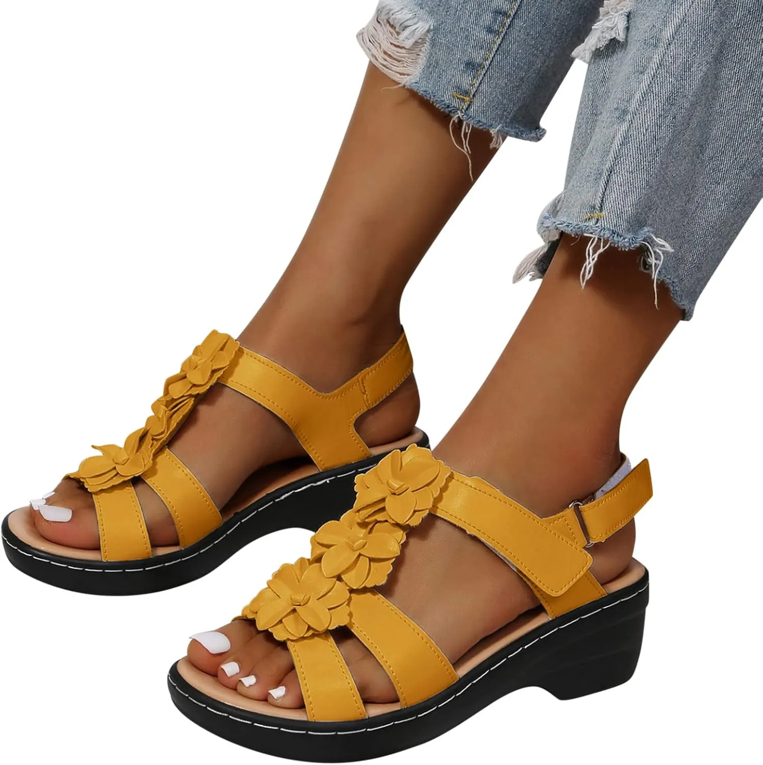 Casual Sandals Women Platform Strap Sandals for Women Orthopedic Open Toe Shoes Beach Casual Sandals