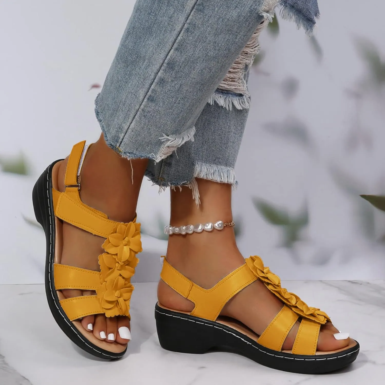 Casual Sandals Women Platform Strap Sandals for Women Orthopedic Open Toe Shoes Beach Casual Sandals