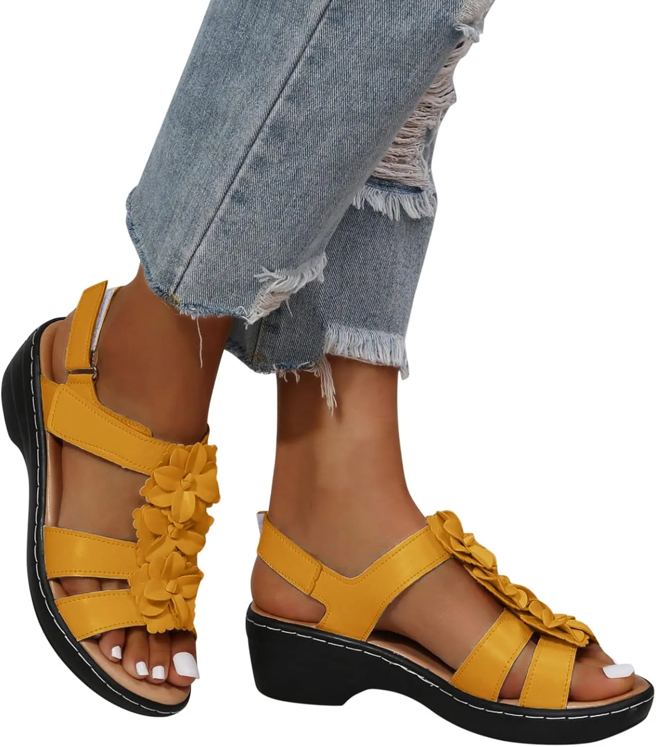 Casual Sandals Women Platform Strap Sandals for Women Orthopedic Open Toe Shoes Beach Casual Sandals