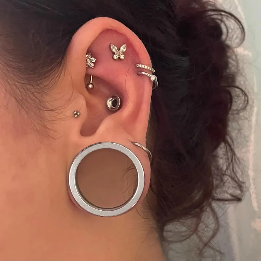 Casvort Unique 0.5mm Increments 00G-1'' Comfy Pain-free Single Flared Dead Stretching Plugs, Hypoallergenic Stretch Friendly Body Piercing Tapers, Pierced Ear Lobe Stretching Kits.