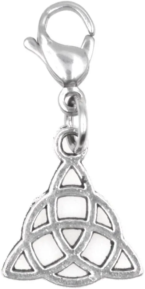 Celtic Trinity Knot Triquetra Triangle Clip on Charm Necklaces Bracelets 95V