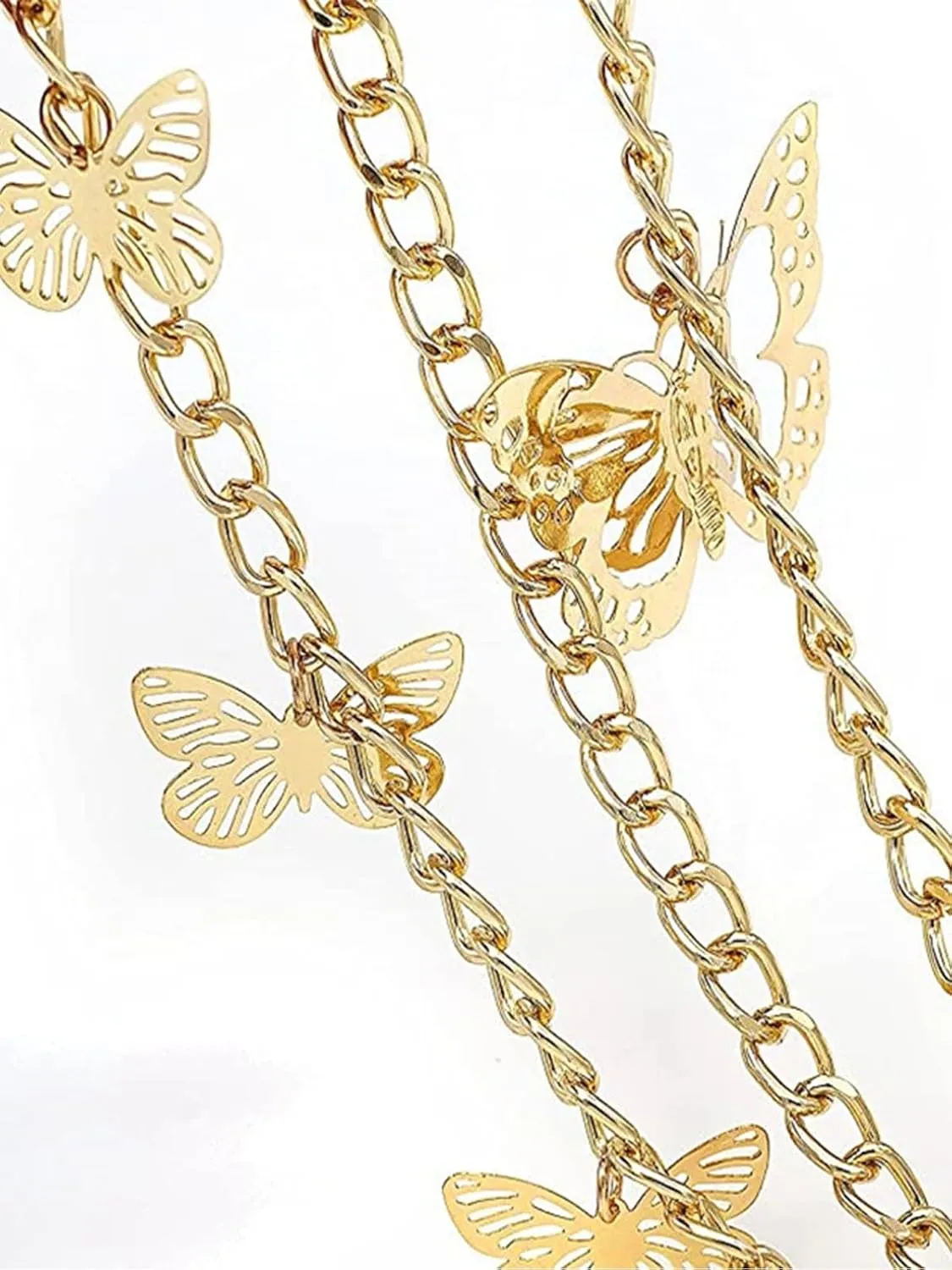 Chain Belts Multilayer Butterfly Waist Chain Adjustable Waist Belt for Women