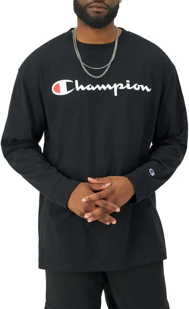Champion Men's Classic Long Sleeve Soft, Comfortable T-Shirt (Regular or Big & Tall)