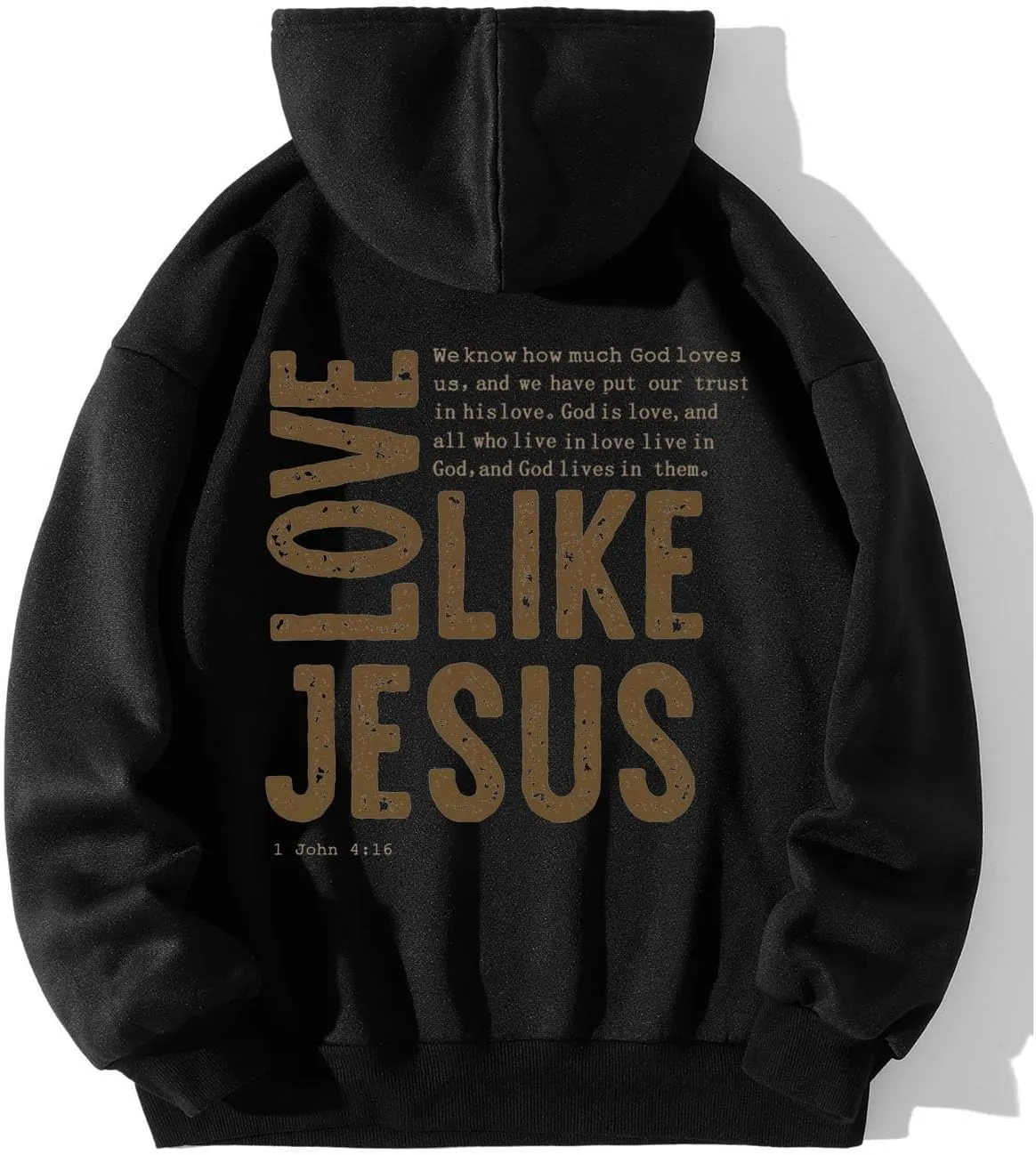 Christian Hoodies for Women Love Like Jesus Letter Graphic Bible Verse Oversized Long Sleeve Jesus Faith Sweatshirts Pullover