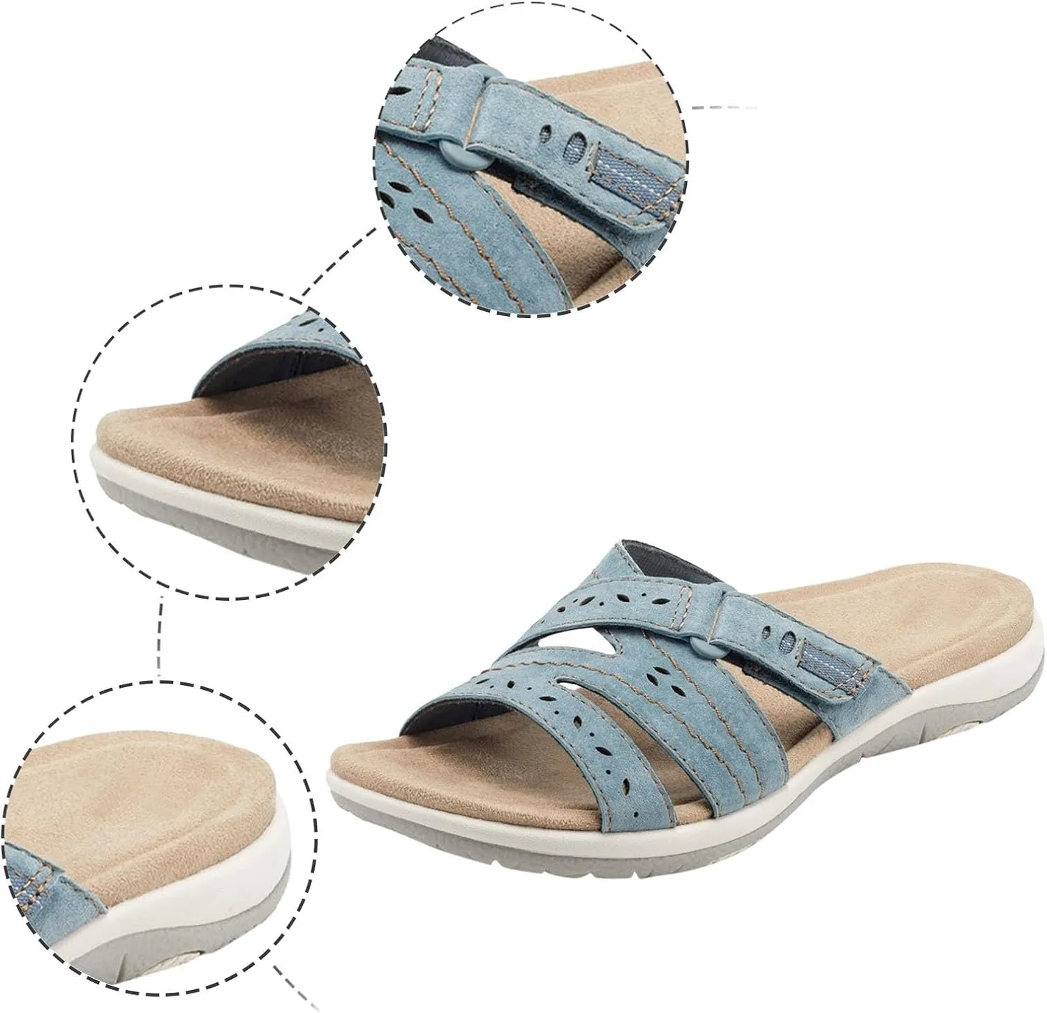 Comfortable Sandals for Women Standing All Day Orthopedic Sandals with Arch Support Flip Flops Summer Beach Sandals