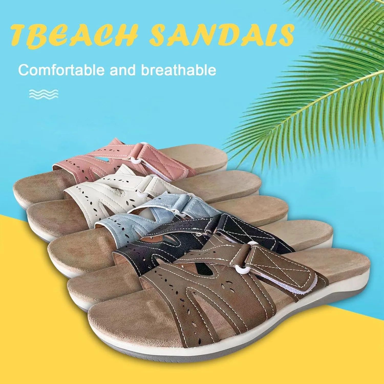 Comfortable Sandals for Women Standing All Day Orthopedic Sandals with Arch Support Flip Flops Summer Beach Sandals