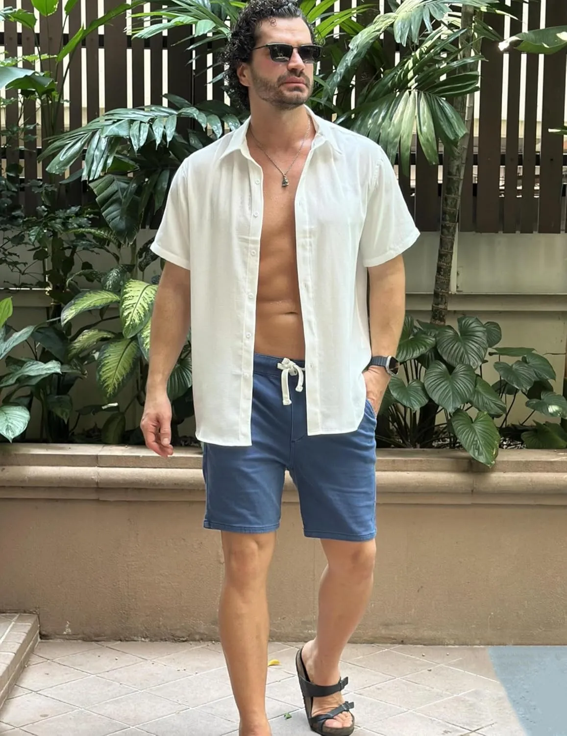 COOFANDY Mens Button Down Shirts Short Sleeve Casual Shirt Summer Beach Wedding Shirts
