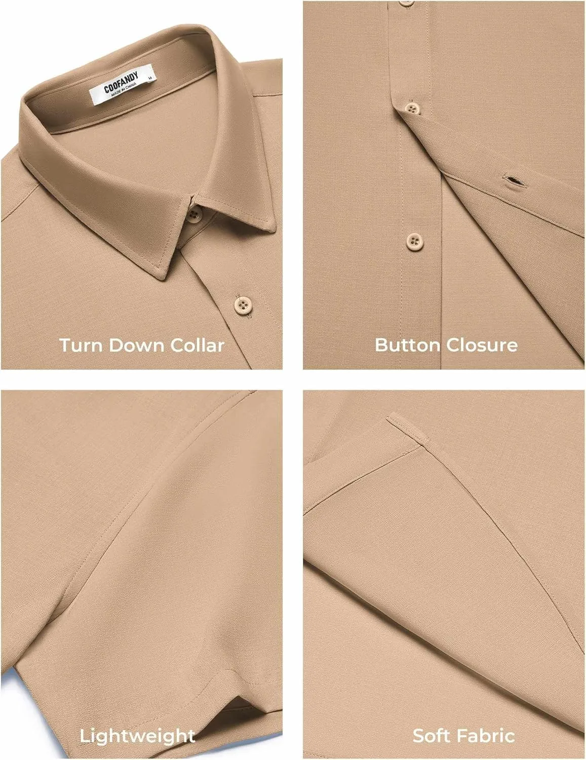 COOFANDY Mens Button Down Shirts Short Sleeve Casual Shirt Summer Beach Wedding Shirts