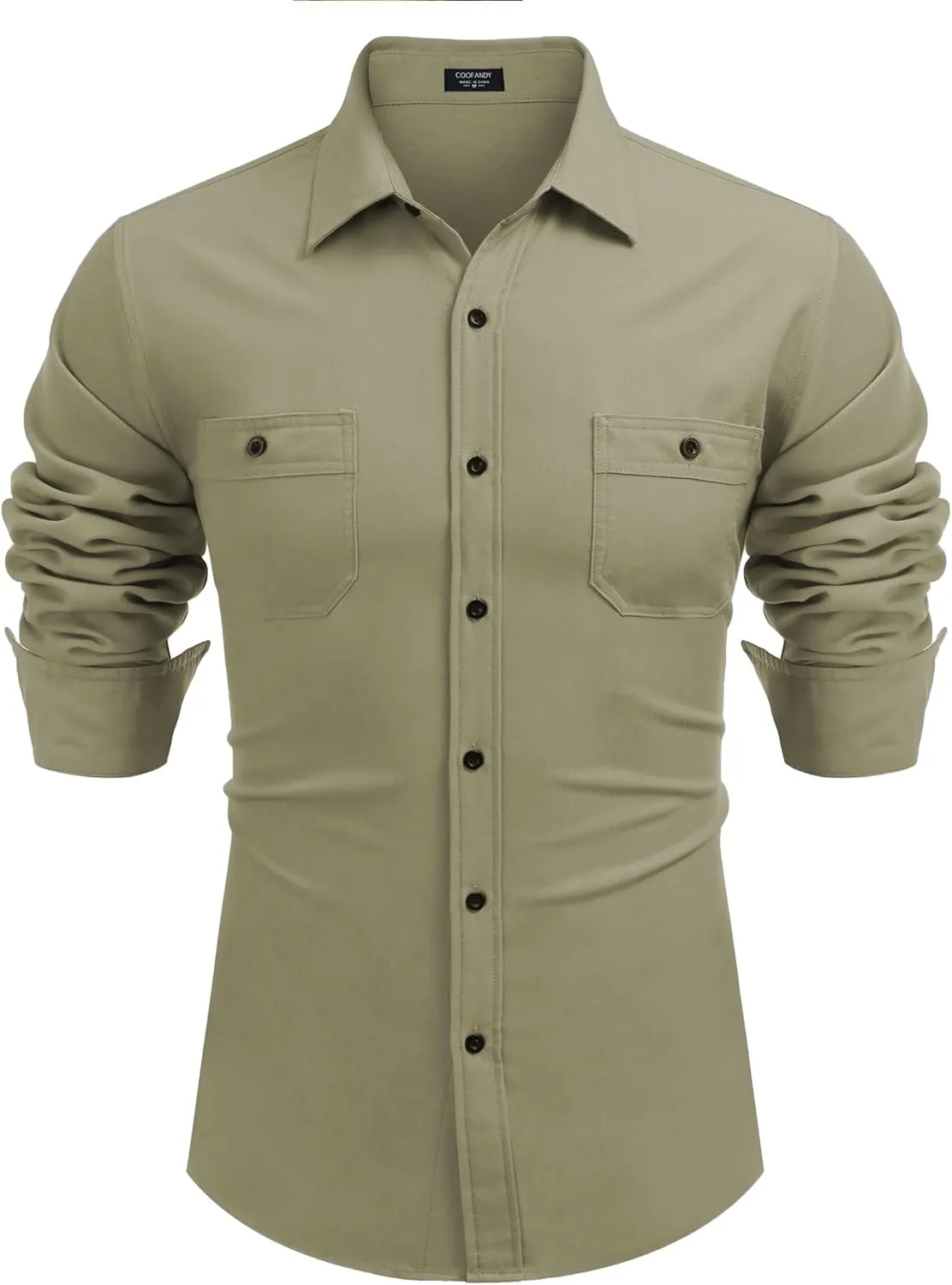 COOFANDY Mens Casual Button Down Shirts Long Sleeve Wrinkle Free Untucked Dress Shirts