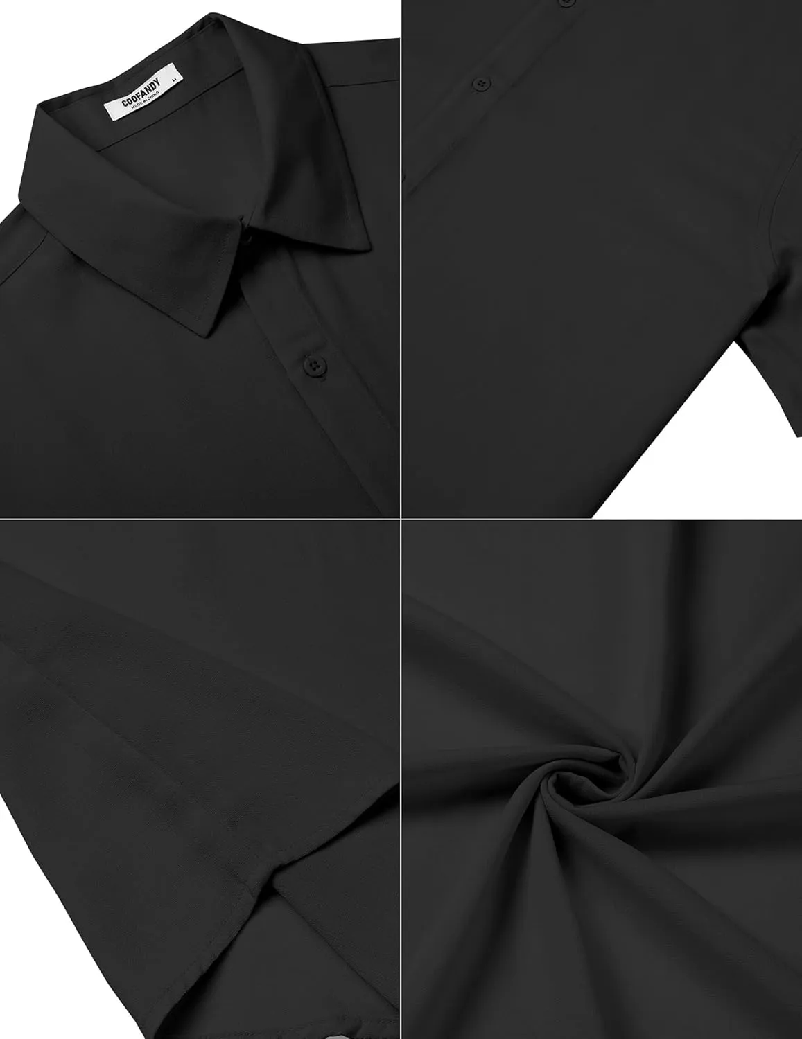 COOFANDY Men's Casual Button Down Short Sleeve Shirts Summer Beach Wedding Shirt Vacation Cotton Shirts