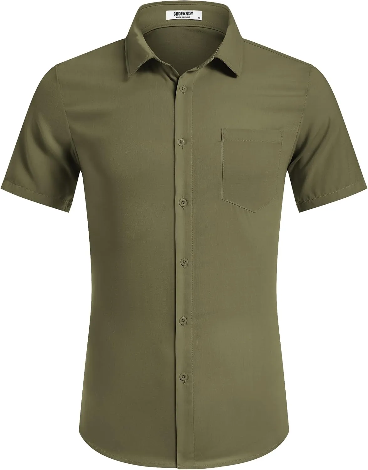 COOFANDY Mens Casual Short Sleeve Shirts Button Down Textured Shirts Summer Beach Shirt with Pocket