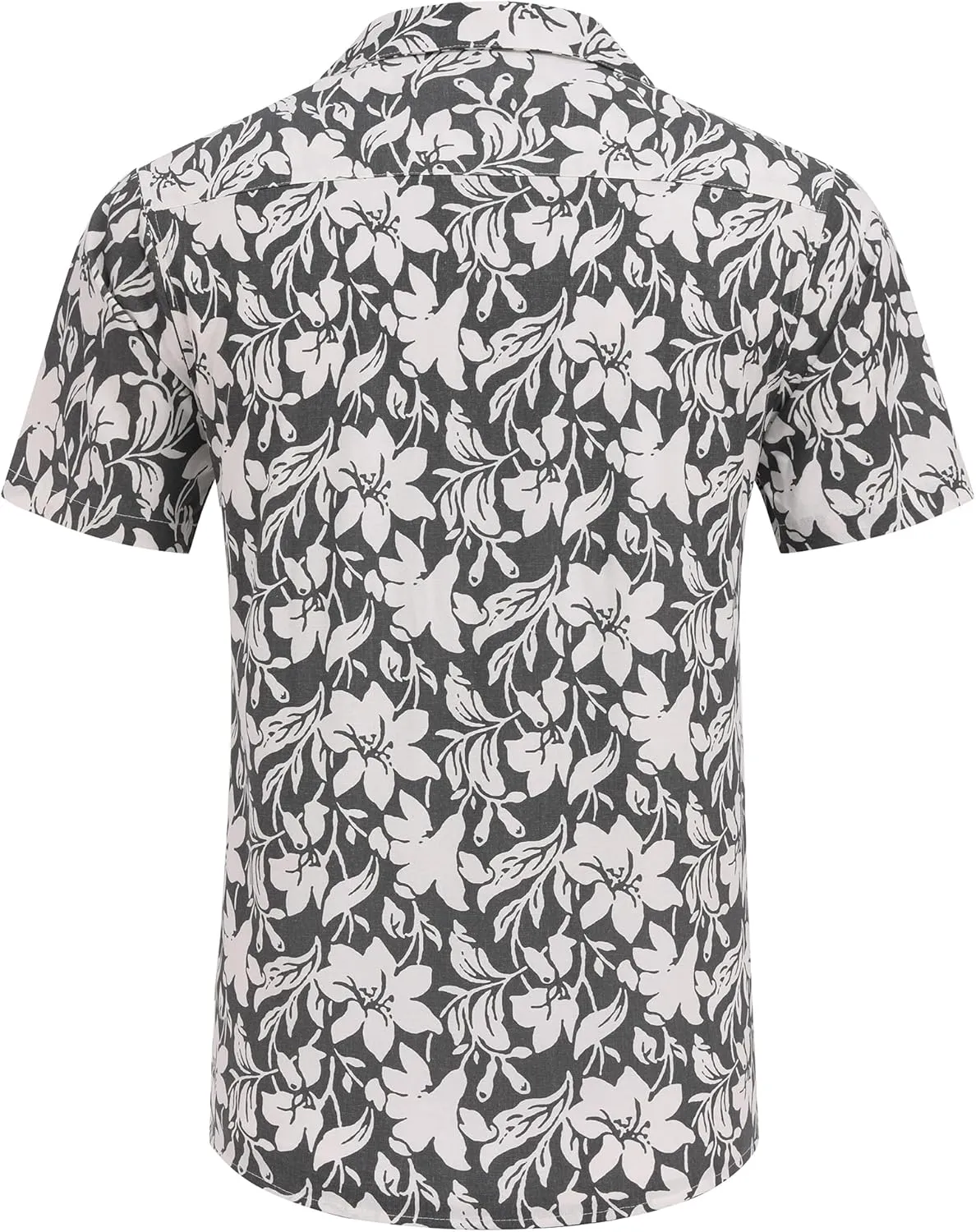 COOFANDY Men's Hawaiian Floral Shirts Cotton Linen Button Down Tropical Holiday Beach Shirts