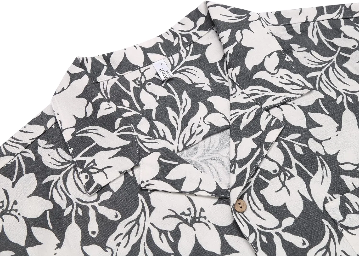 COOFANDY Men's Hawaiian Floral Shirts Cotton Linen Button Down Tropical Holiday Beach Shirts