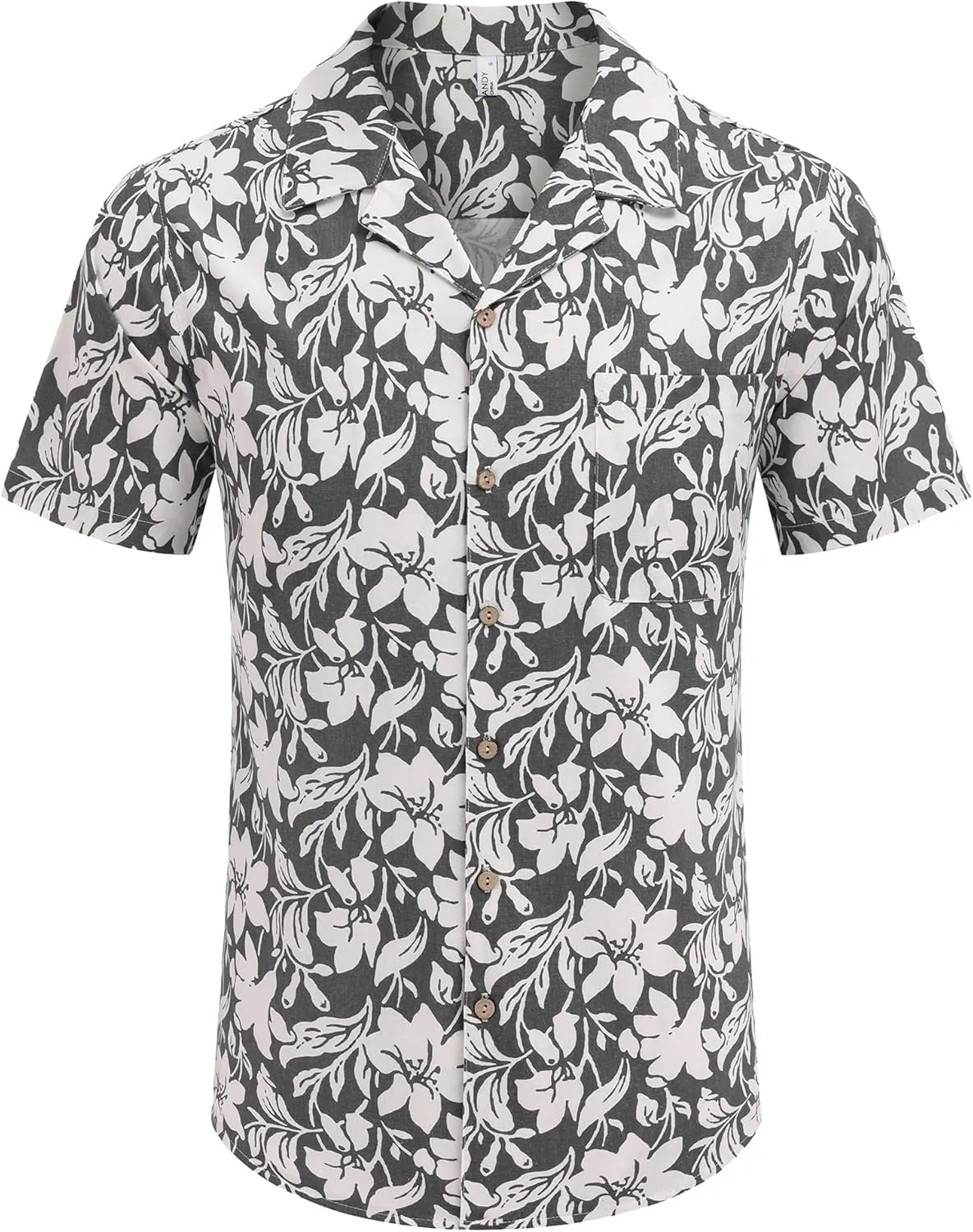 COOFANDY Men's Hawaiian Floral Shirts Cotton Linen Button Down Tropical Holiday Beach Shirts