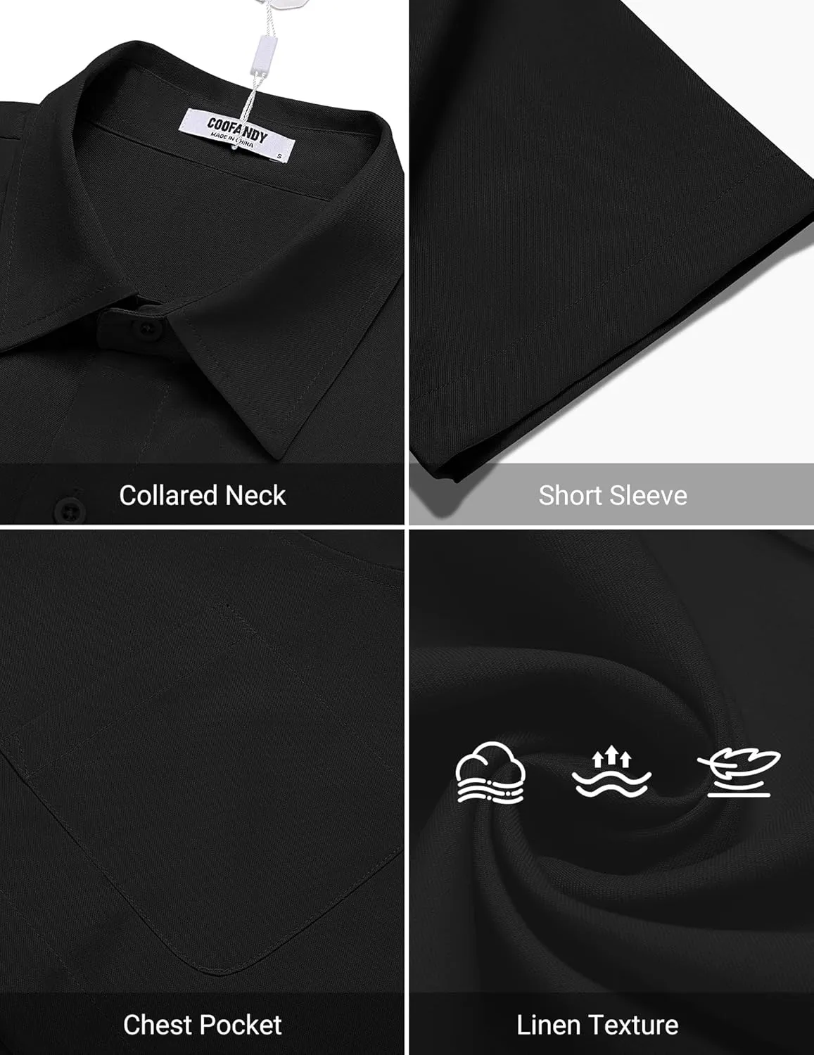 COOFANDY Shirts for Men Short Sleeve Button Down Shirt Casual Summer Beach Shirts