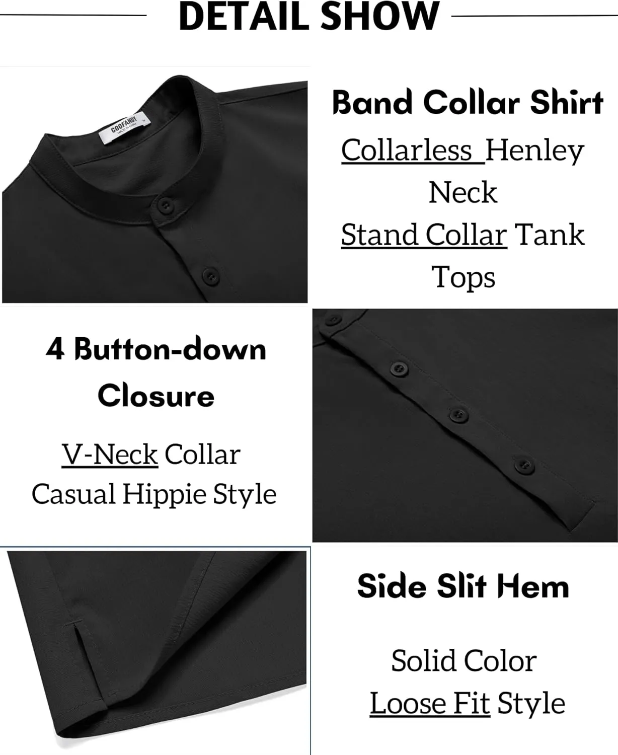 COOFANDY Sleeveless Beach Shirts for Men Summer Tank Shirts Casual Henley Tank Top
