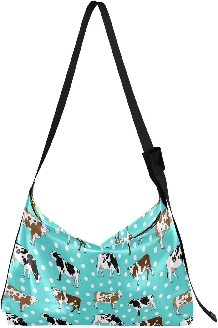 Cows Dot Hobo Crossbody Bags for Women Leather Large Shoulder Bag Cross Body Trendy Womens Tote Bags Handbag for Travel Shopping