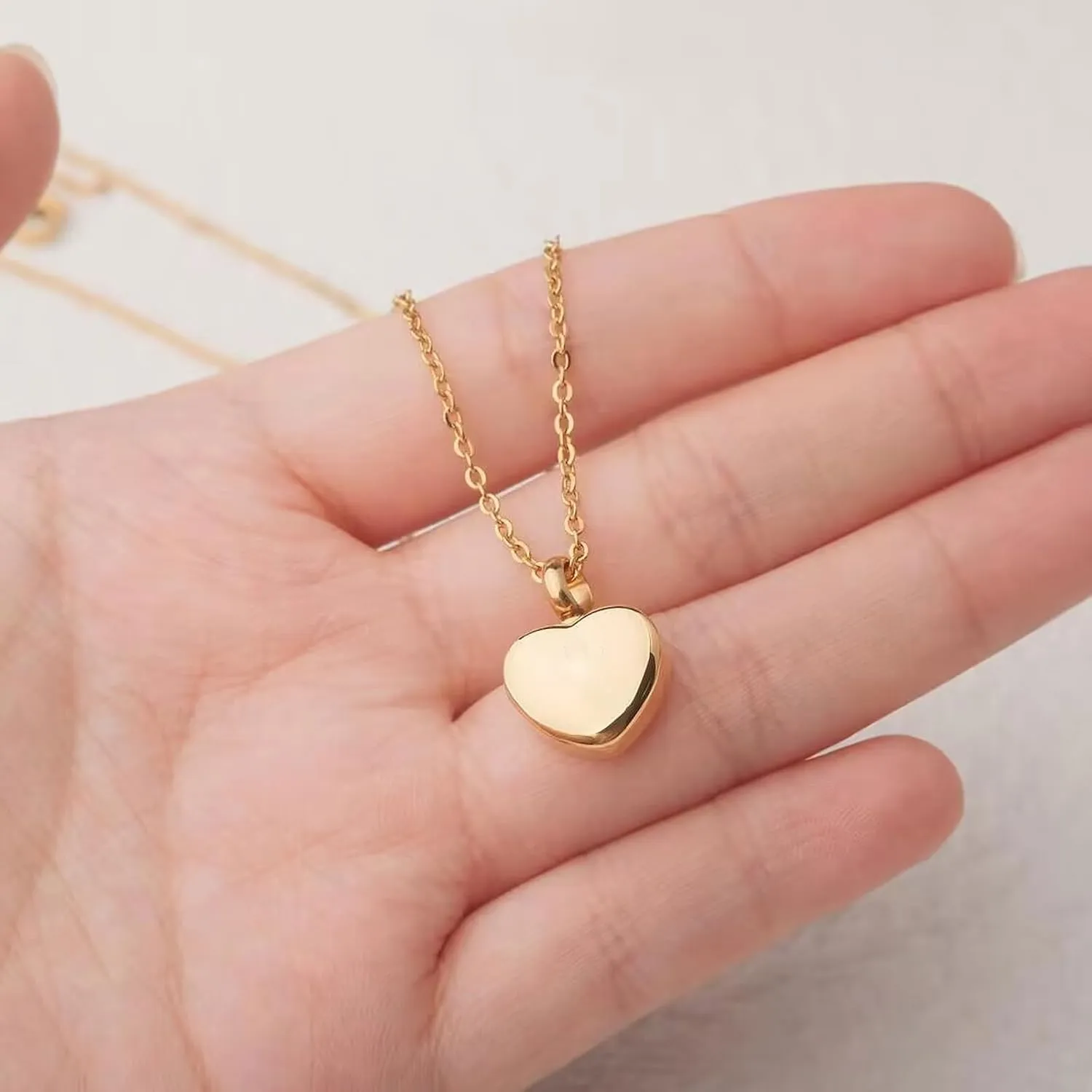 Cremation Jewelry Small Heart Urn Necklace Ashes for Women Men Keepsake Pendant Memorial Human Ash Holder