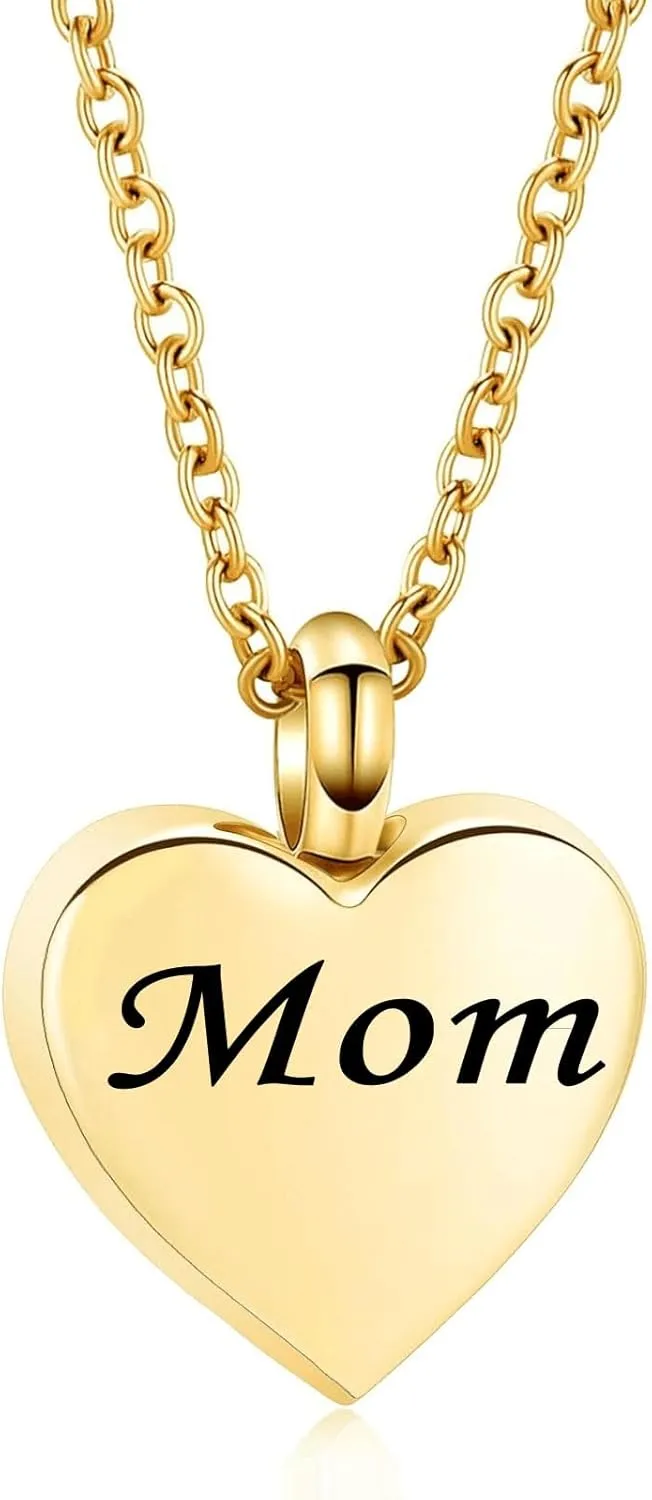 Cremation Jewelry Small Heart Urn Necklace Ashes for Women Men Keepsake Pendant Memorial Human Ash Holder
