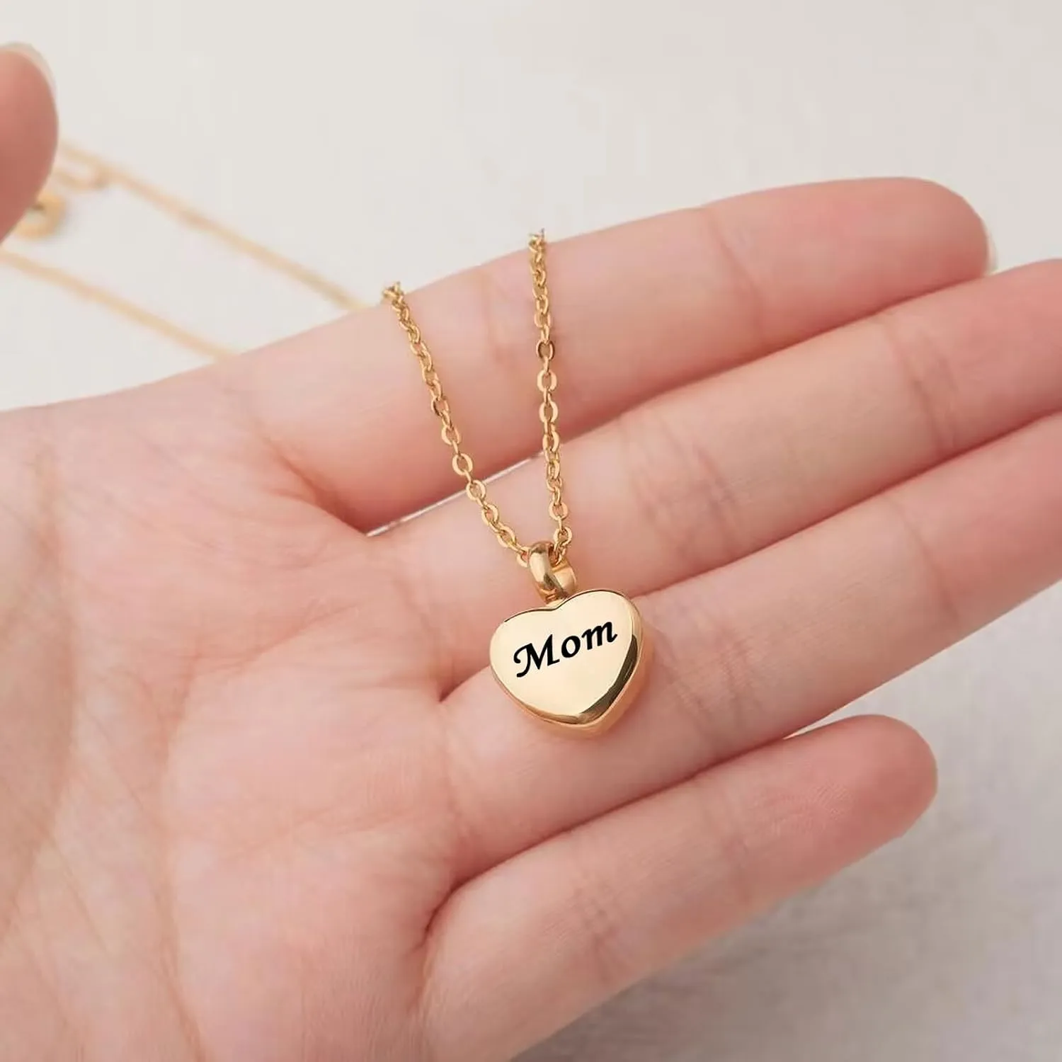 Cremation Jewelry Small Heart Urn Necklace Ashes for Women Men Keepsake Pendant Memorial Human Ash Holder