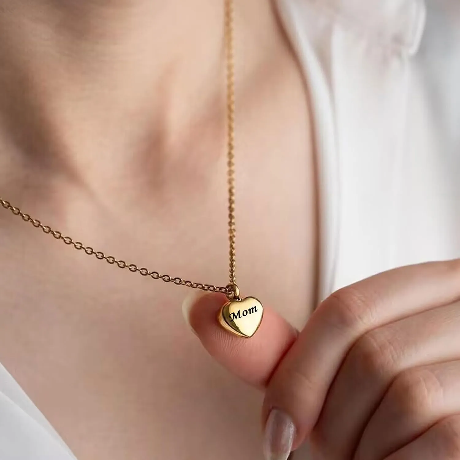 Cremation Jewelry Small Heart Urn Necklace Ashes for Women Men Keepsake Pendant Memorial Human Ash Holder