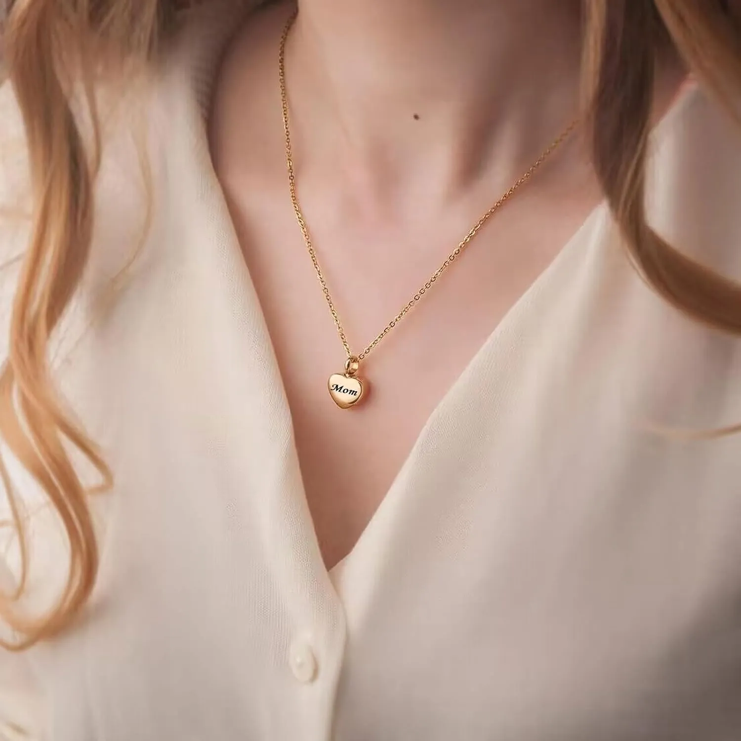 Cremation Jewelry Small Heart Urn Necklace Ashes for Women Men Keepsake Pendant Memorial Human Ash Holder