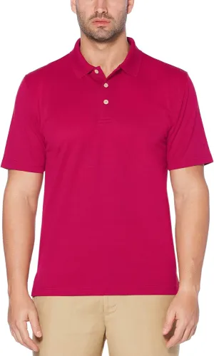 Cubavera mens Essential Textured Performance Polo Shirt, Moisture-wicking Technology