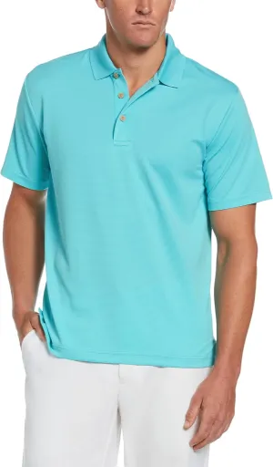 Cubavera mens Essential Textured Performance Polo Shirt, Moisture-wicking Technology