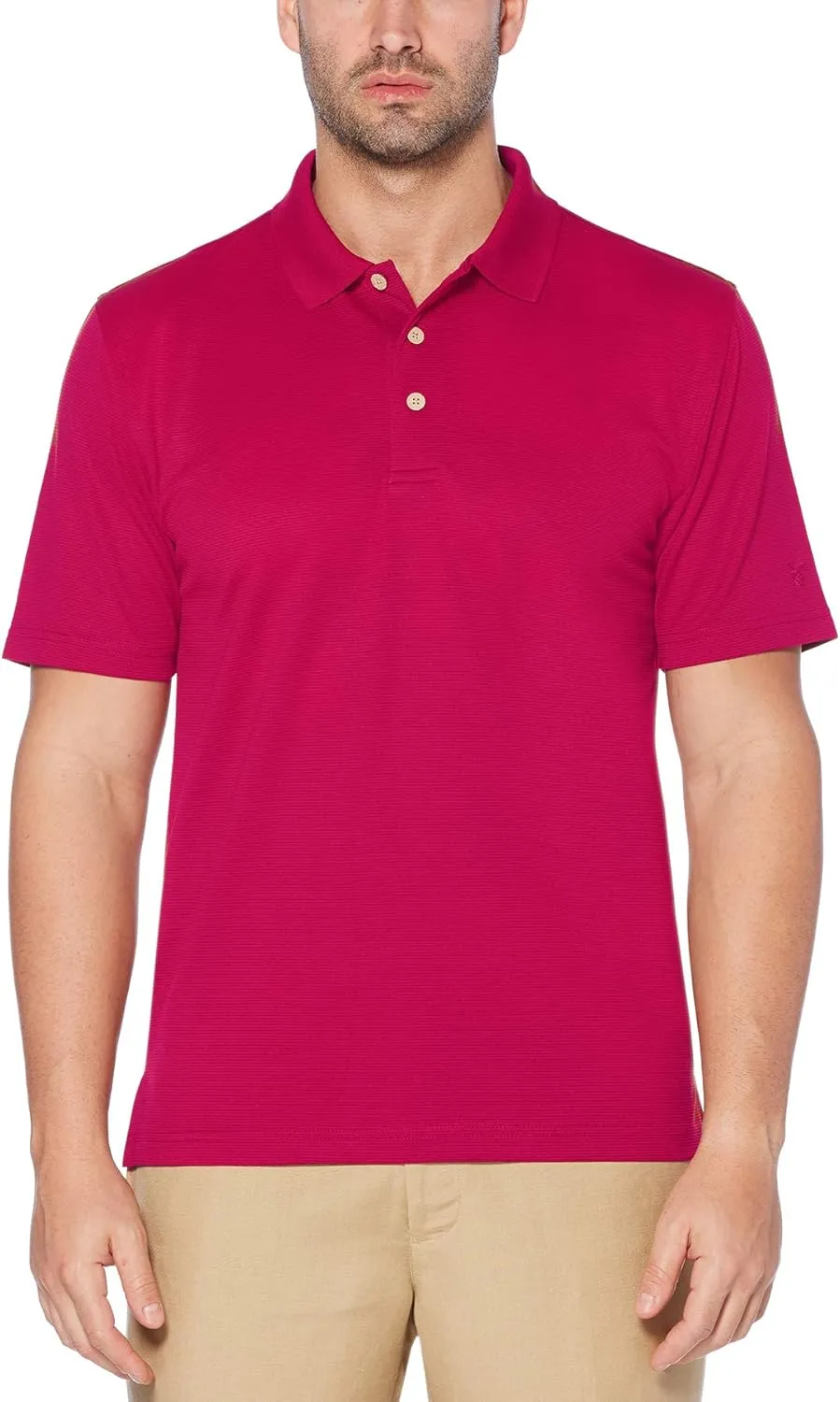 Cubavera mens Essential Textured Performance Polo Shirt, Moisture-wicking Technology