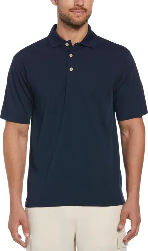 Cubavera mens Essential Textured Performance Polo Shirt, Moisture-wicking Technology