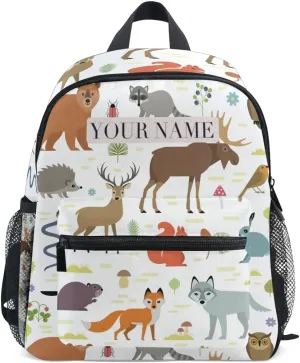 Custom Kid's Name Toddler Backpack,Personalized Name/Text Toddler Backpack Collection Of Animal Book Bag Practical and Durable Daycare Bag for Travel,Toys