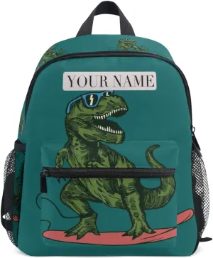 Cute Kids Back Pack Custom Personalized Todder Backpack with Name/Text Skateboard Dinosaur Book Bag Practical and Durable Daycare Bag for Travel,Toys