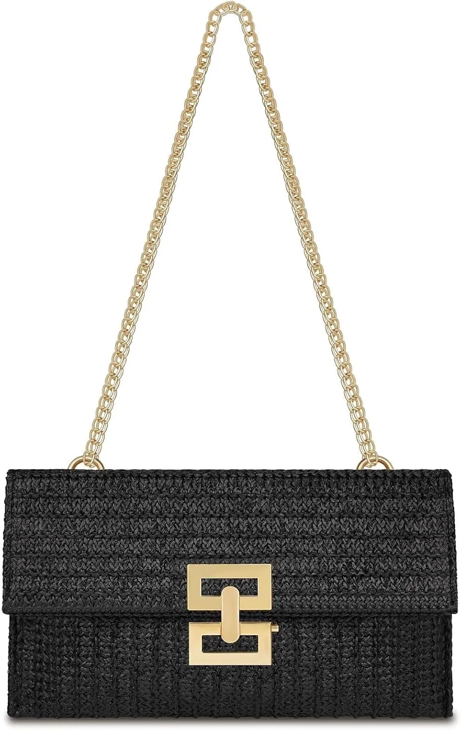 Designer Evening Handbag Summer Beach Shoulder Crossbody Straw Clutch Purse for Women