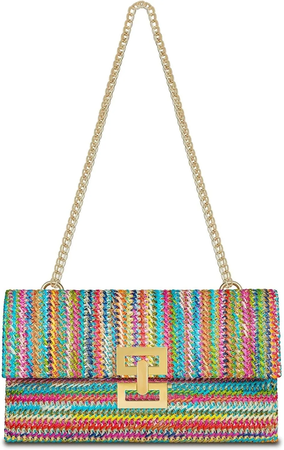 Designer Evening Handbag Summer Beach Shoulder Crossbody Straw Clutch Purse for Women