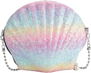 DJBM Women Cute Seashell Evening Clutch Handbag PU Leather Fashion Chic Crossbody Bag for Wedding Dress